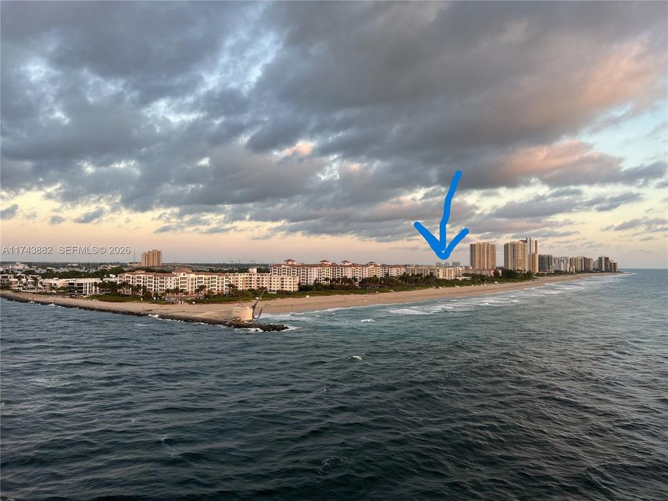 Arrow shows where the building is located