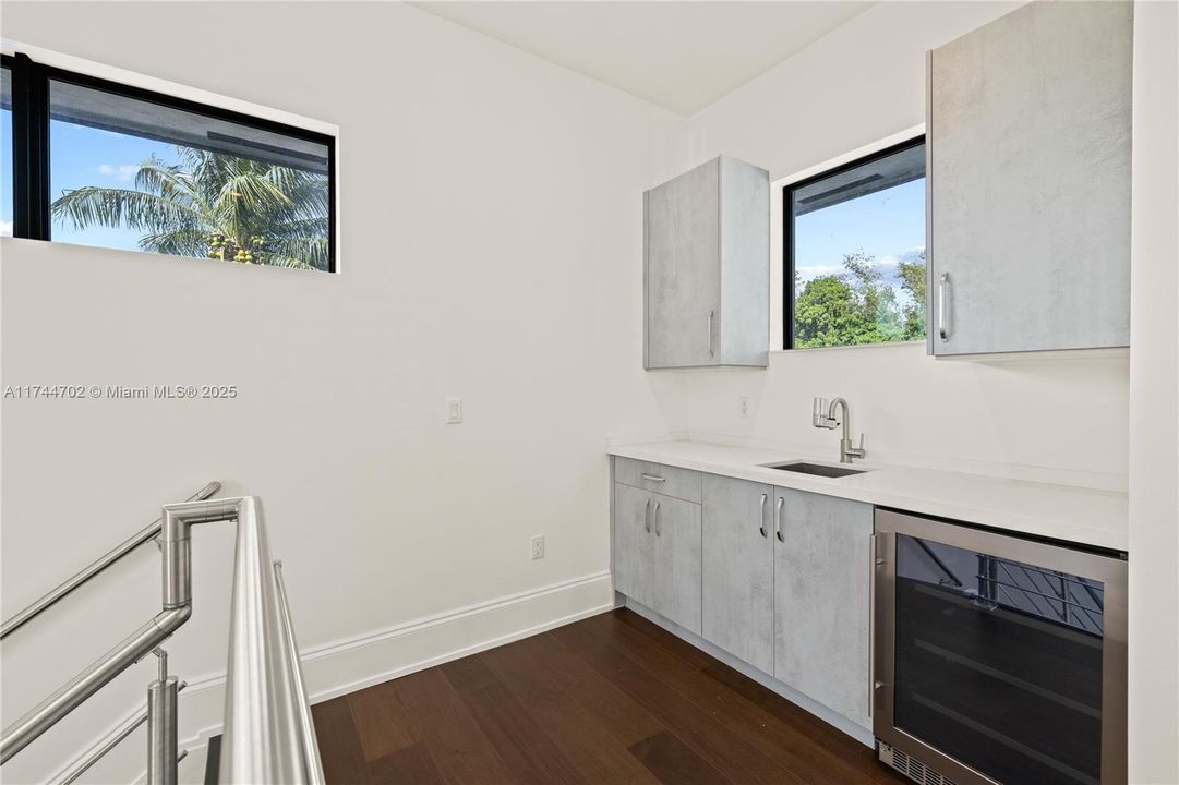 Wet bar on second level
