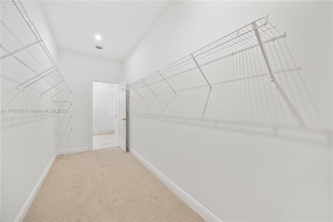 Walking closet in the master bathroom