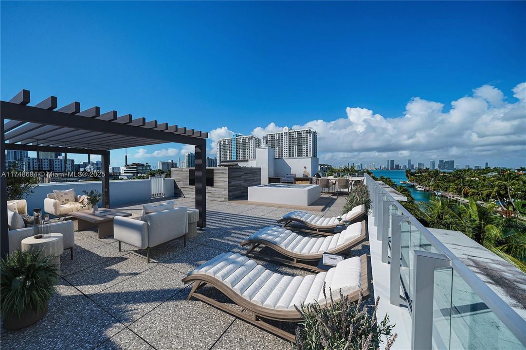 virtually staged private rooftop