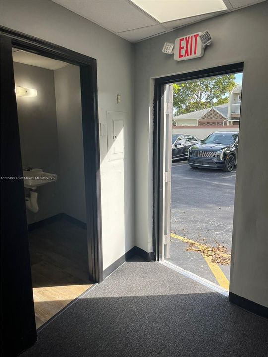 Private restroom & Back exit