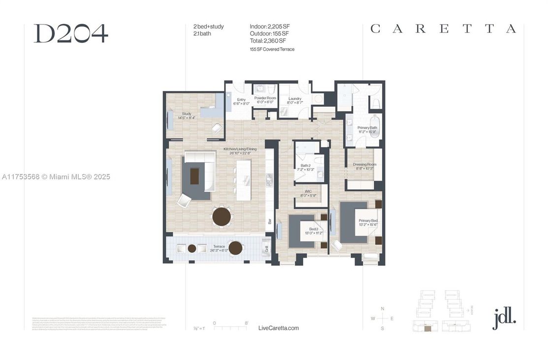 Active With Contract: $1,975,000 (2 beds, 2 baths, 2205 Square Feet)