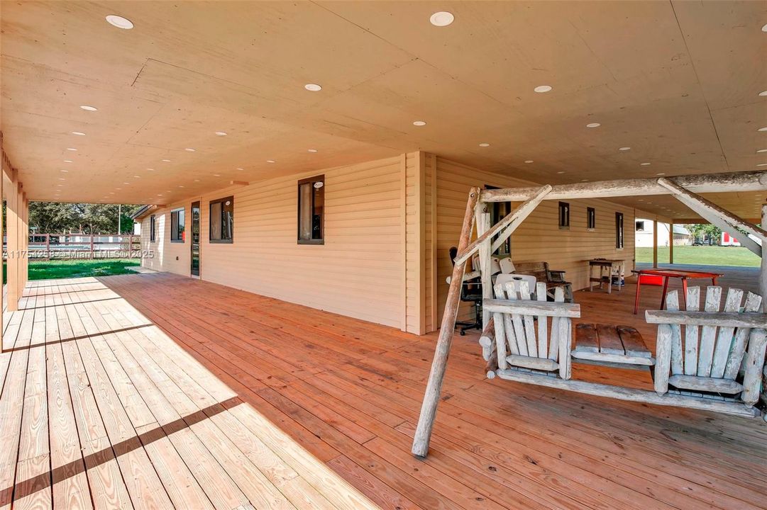 Wrap-around open patio