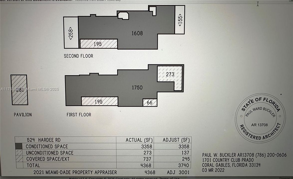 Architectural Square footage