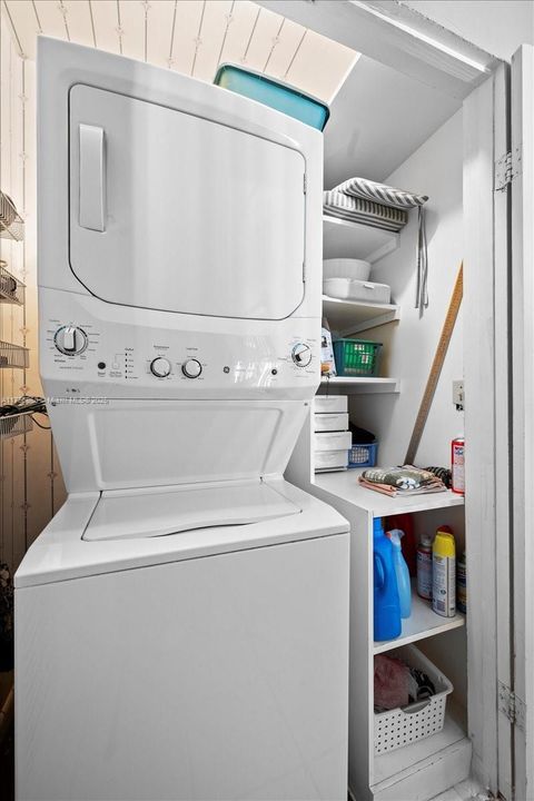 Laundry inside this unit . lots of storage plus attic space.