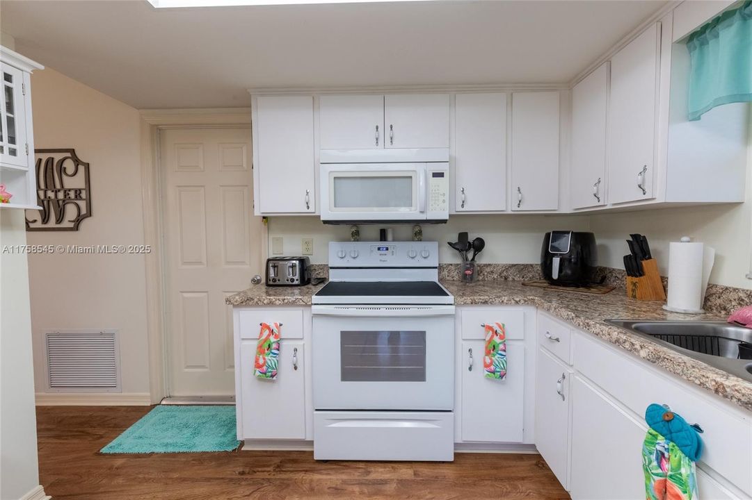 Kitchen is connected to the garage