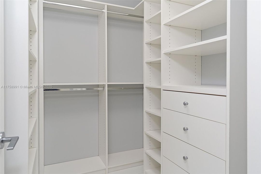 Walk-in, built in closet