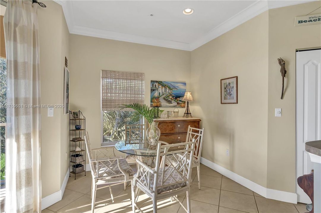 Breakfast Nook/Dining area is a sunny, cheery spot to start and end your day.