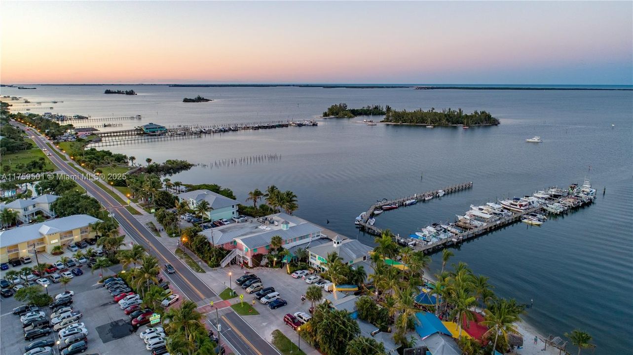 Aerial of nearby fun Sebastian on the Treasure Coast. Home to many bars, restaurants with parks and recreation, too.