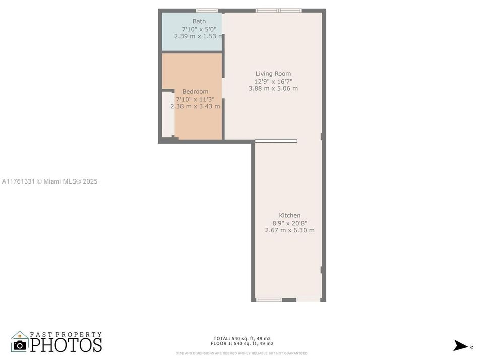 最近售出: $225,000 (0 贝兹, 1 浴室, 540 平方英尺)