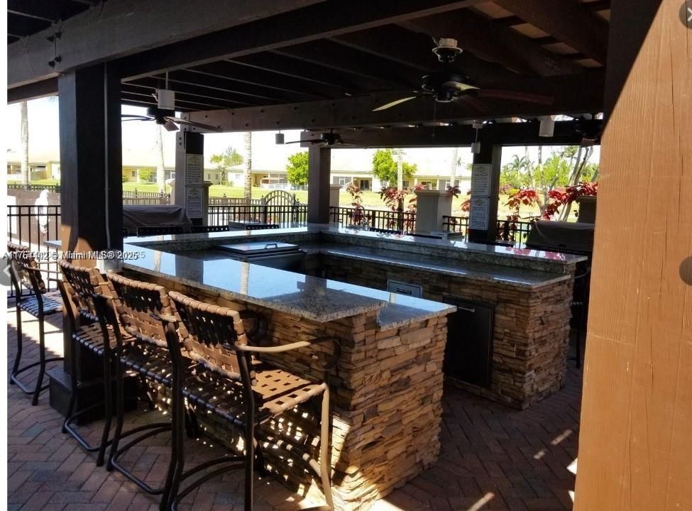 Bar on covered terrace