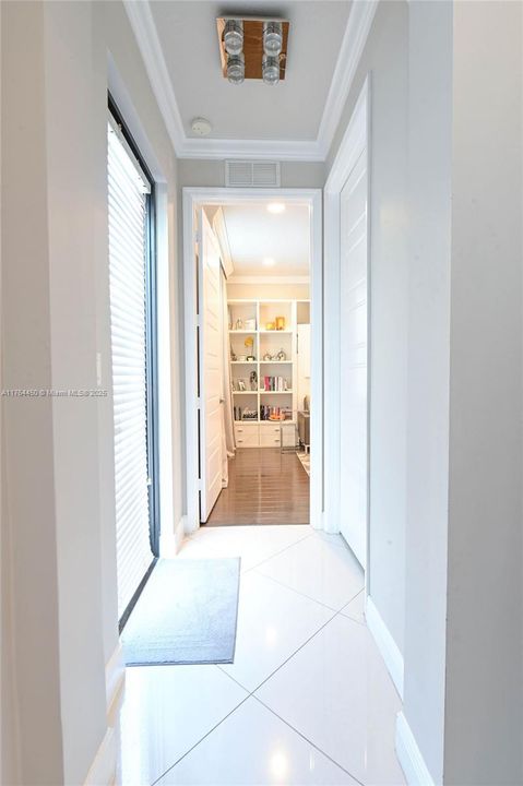 Downstairs hallway leading to guest bedroom