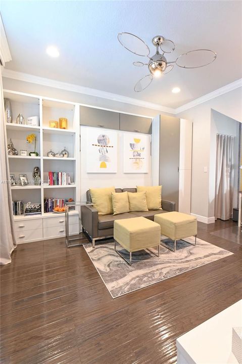 Downstairs Bedroom 1. Queen size Murphy Bed and Office space