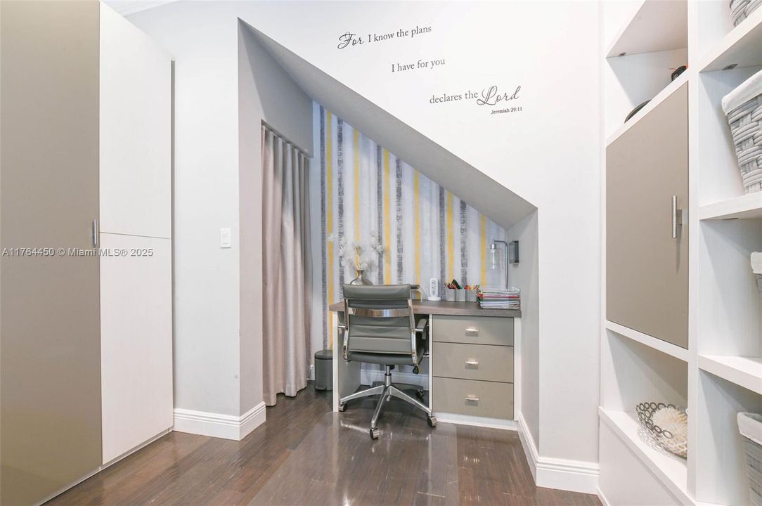 Office space in guest bedroom