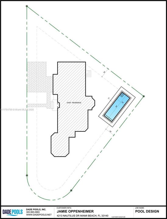 Pool and lot site plan
