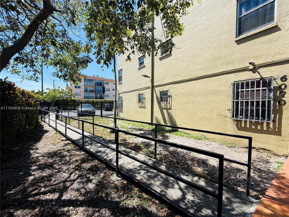Building Entrance with Handicap Accessible Ramp