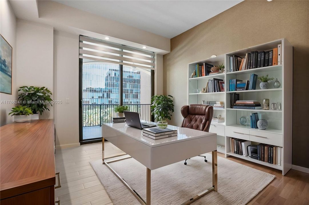 Staged second bedroom as an office