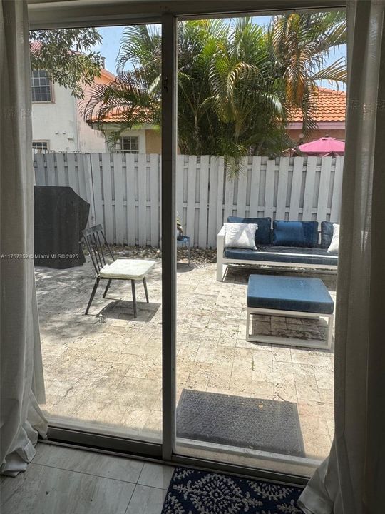 PATIO VIEW FROM LIVING ROOM