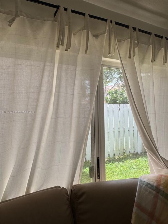 PATIO VIEW FROM LIVING ROOM