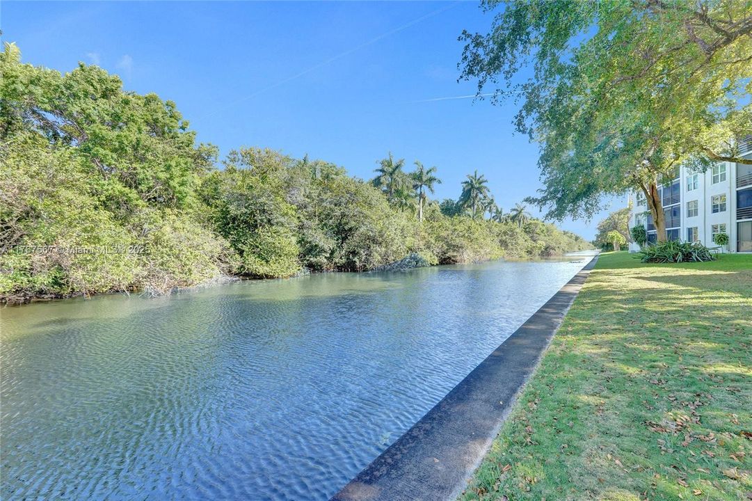 Canal view in front of unit