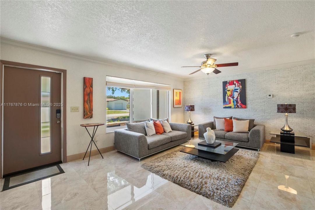 Living room with tile through out