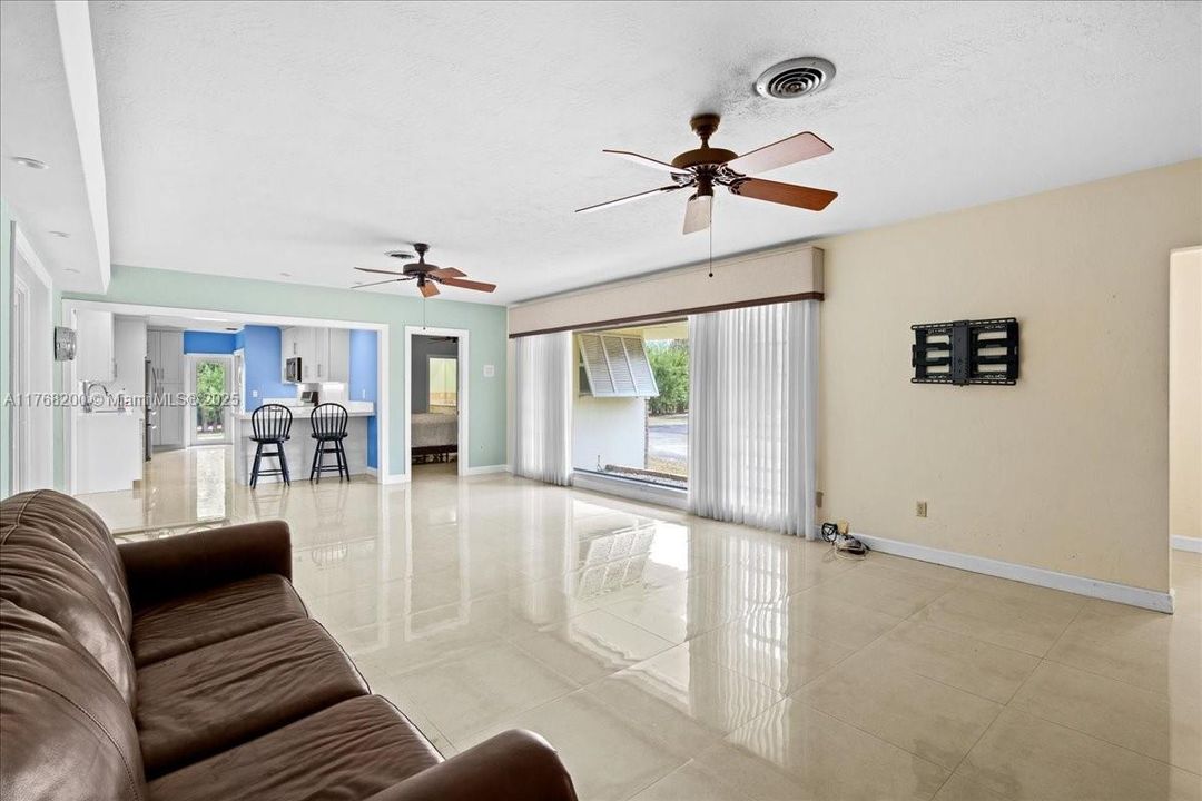 Large living area with fireplace