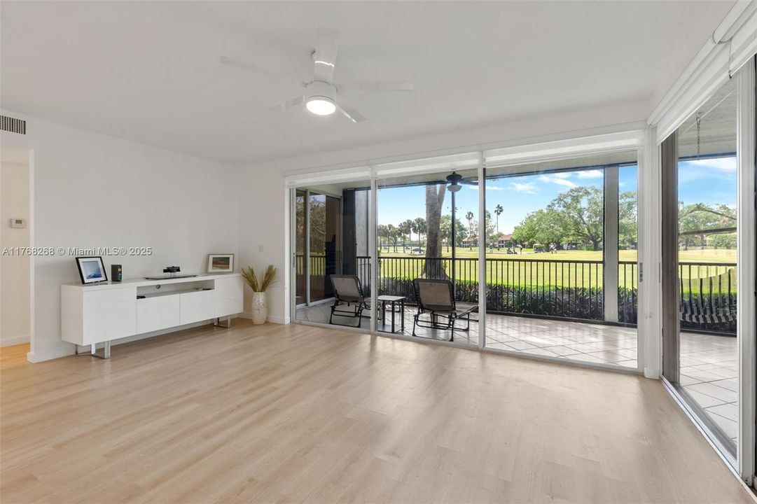 VIEW OF GOLF COURSE FROM LIVING ROOM