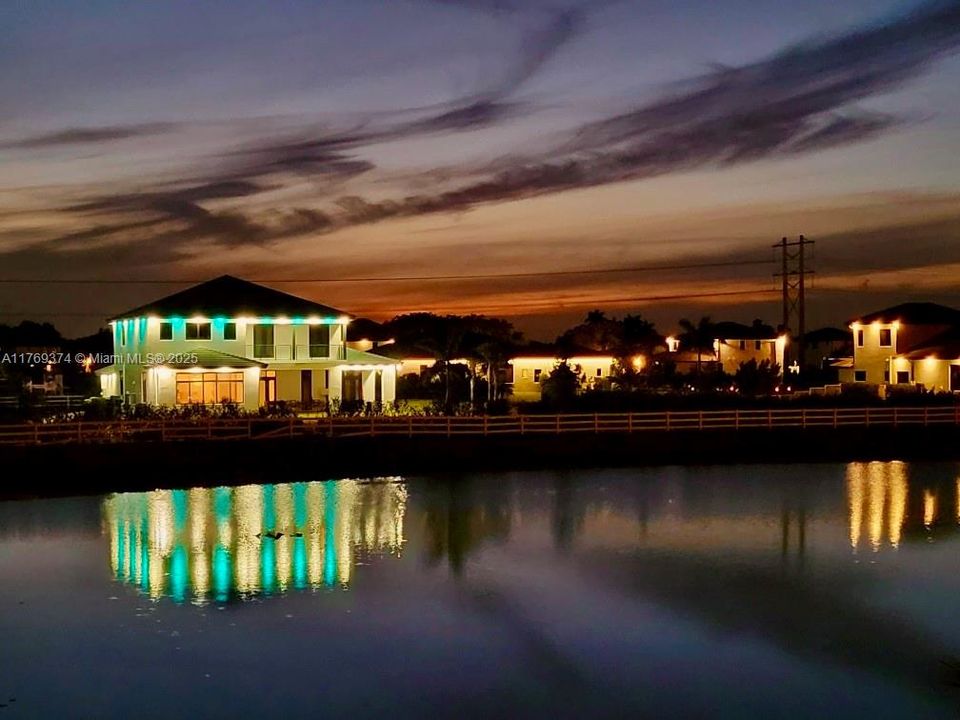 $Multimillion homes line the other side of the lake.