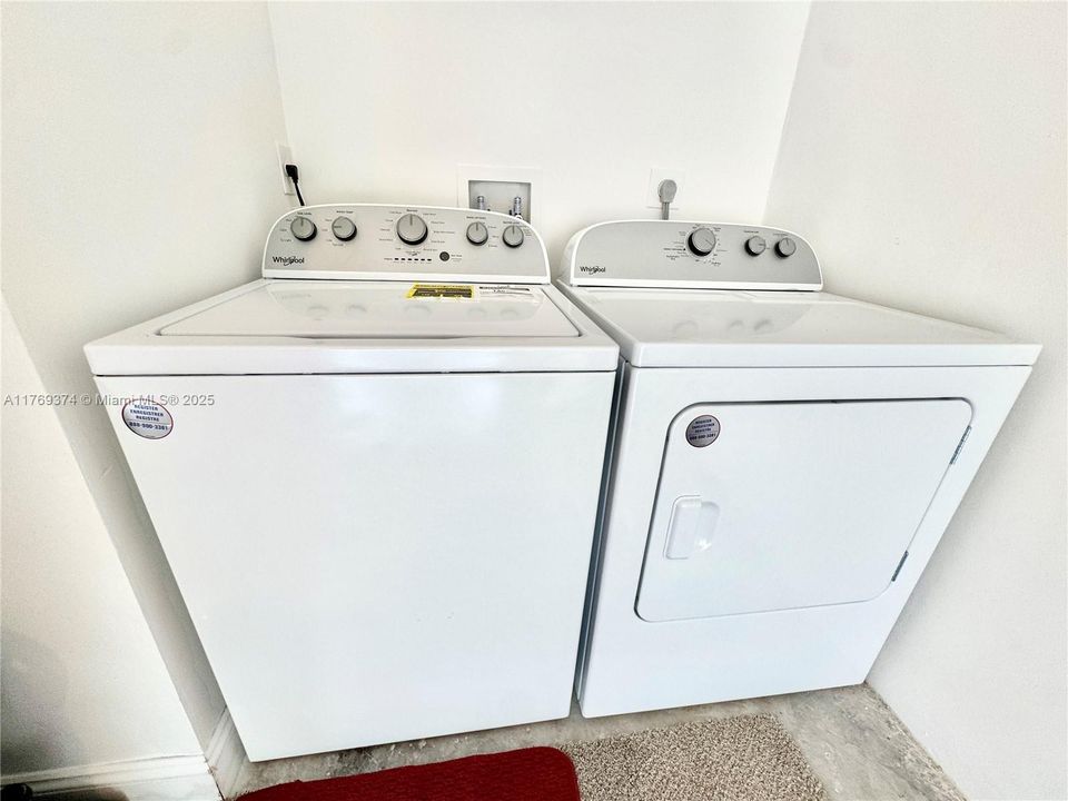 Washer & Dryer purchased in 2024 and are housed in the garage.