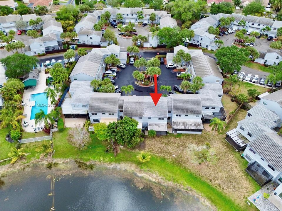 The pool is right around the corner for easy access.