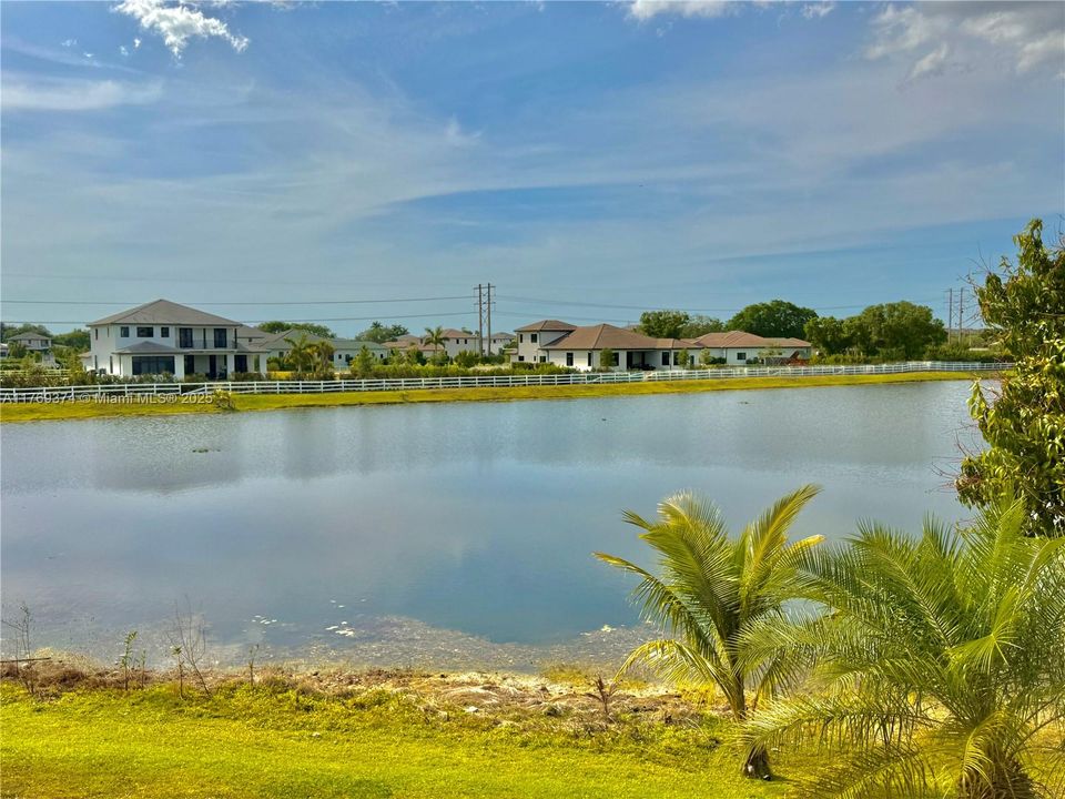 The lake view from behind the home.