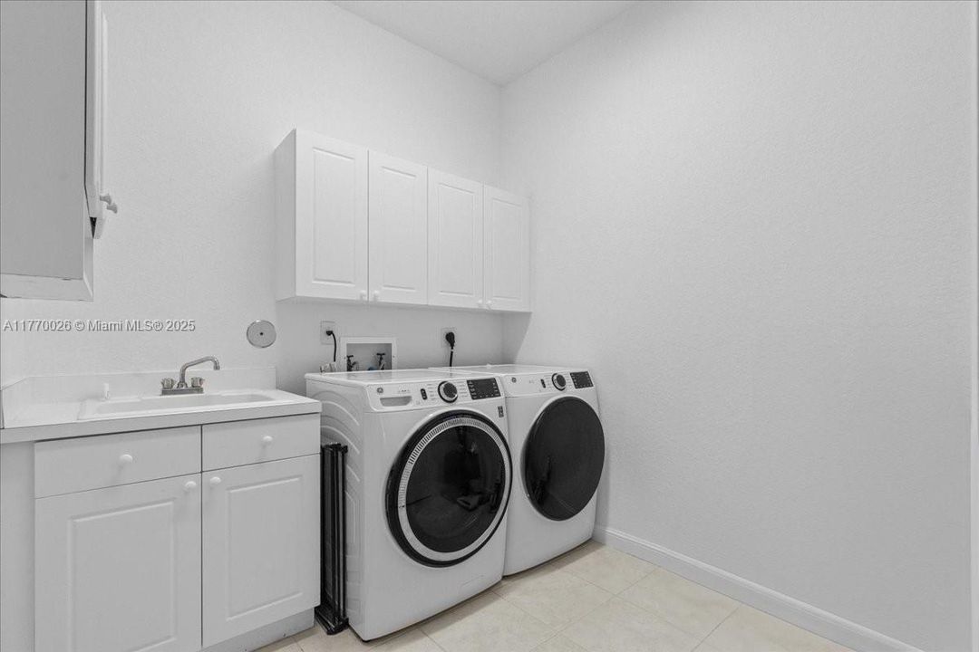 Large interior designated laundry room