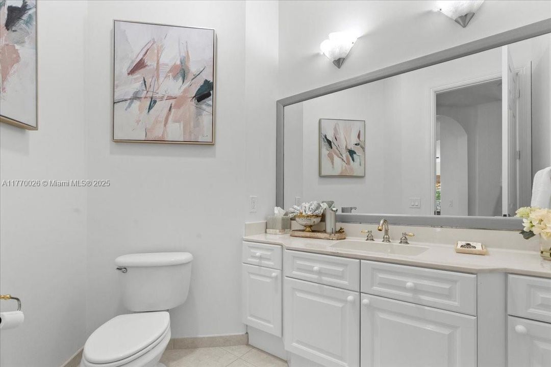 Spacious powder room on main level