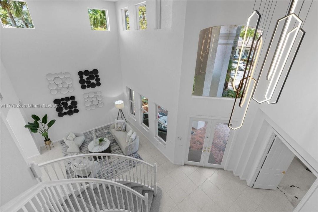 Dramatic two-story entryway