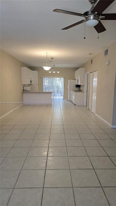 Open Living Room, Dining Room, and Kitchen