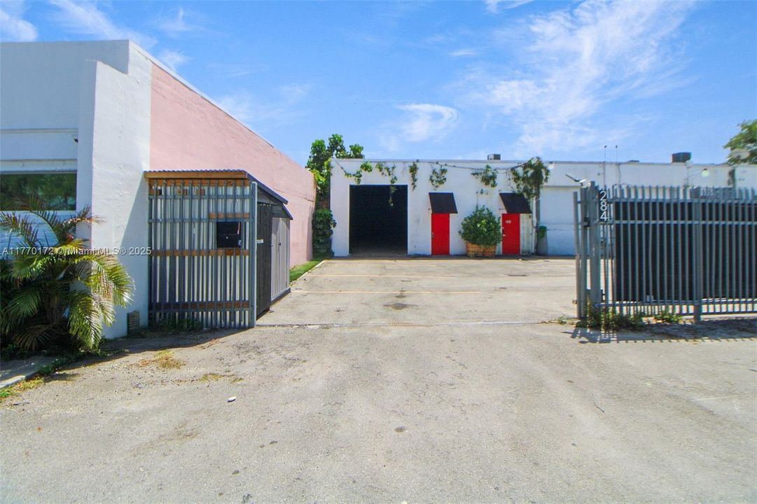 Most east bay in gated yard.