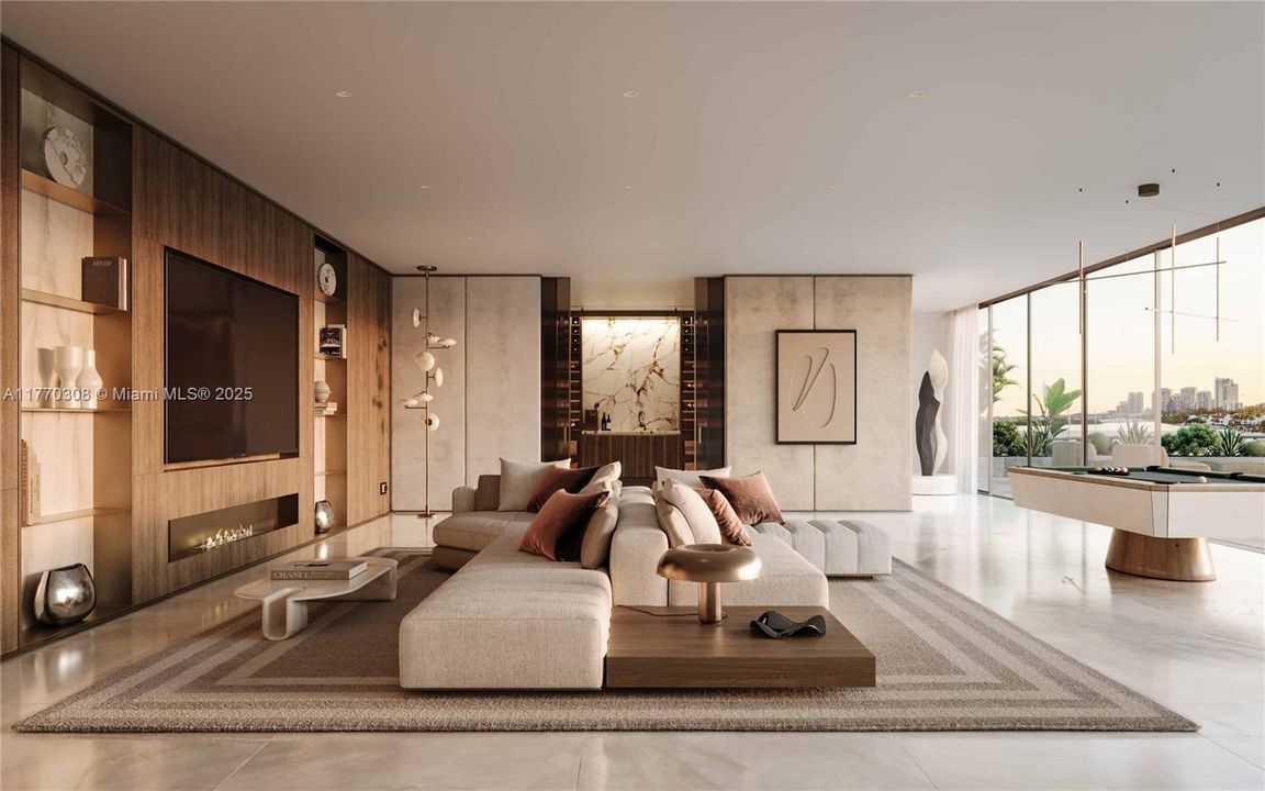 Rooftop entertainment area