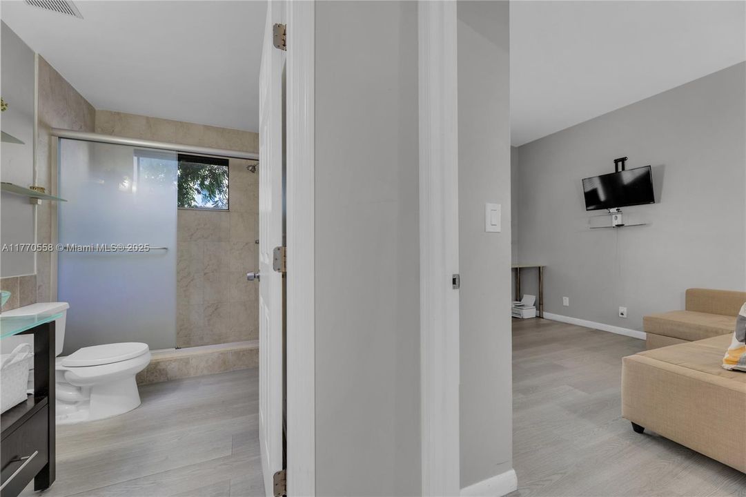 View of guest bathroom w entrance to 2nd bedroom right next door