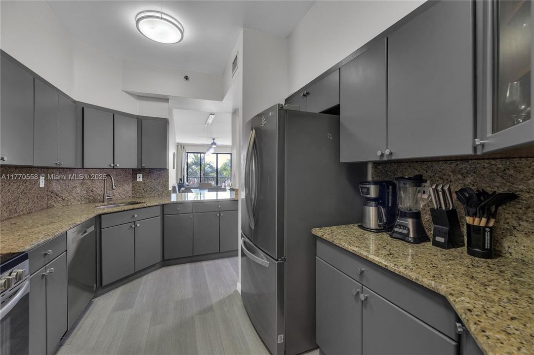 Granite countertops, newer cabinets