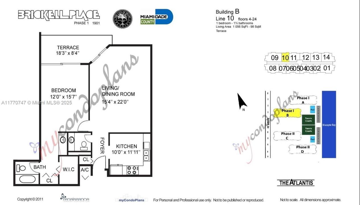 For Sale: $500,000 (1 beds, 1 baths, 1056 Square Feet)