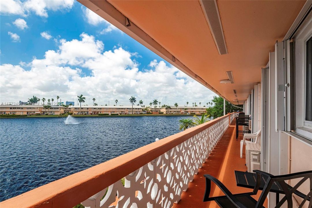 Wide lake view from patio