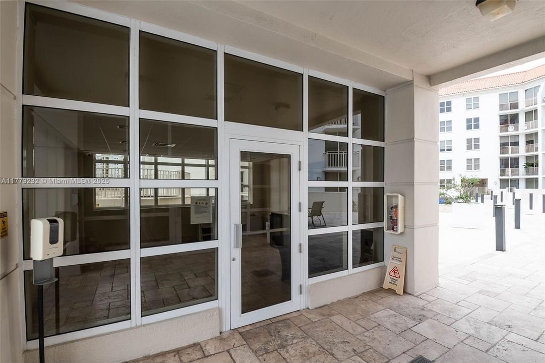 Clubroom entry from courtyard