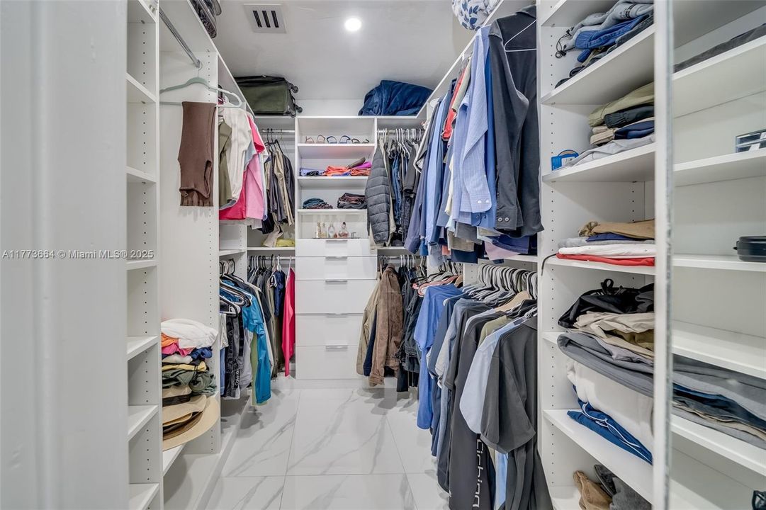 Master bedroom walk-in closet