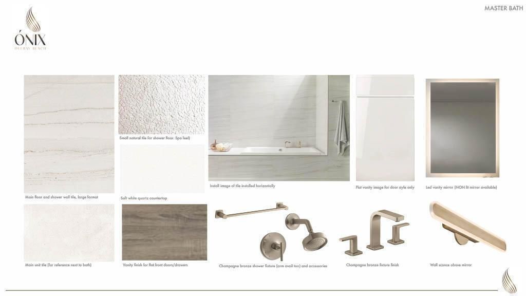 onix master bath finishes