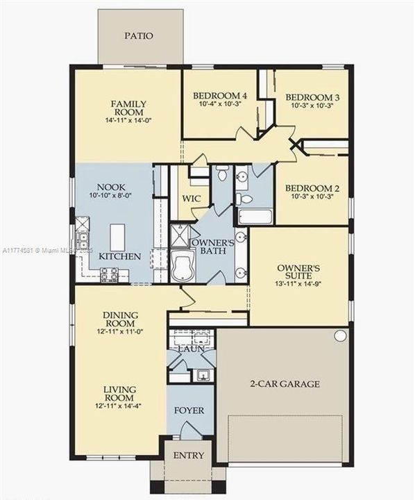 最近售出: $465,000 (4 贝兹, 2 浴室, 1959 平方英尺)