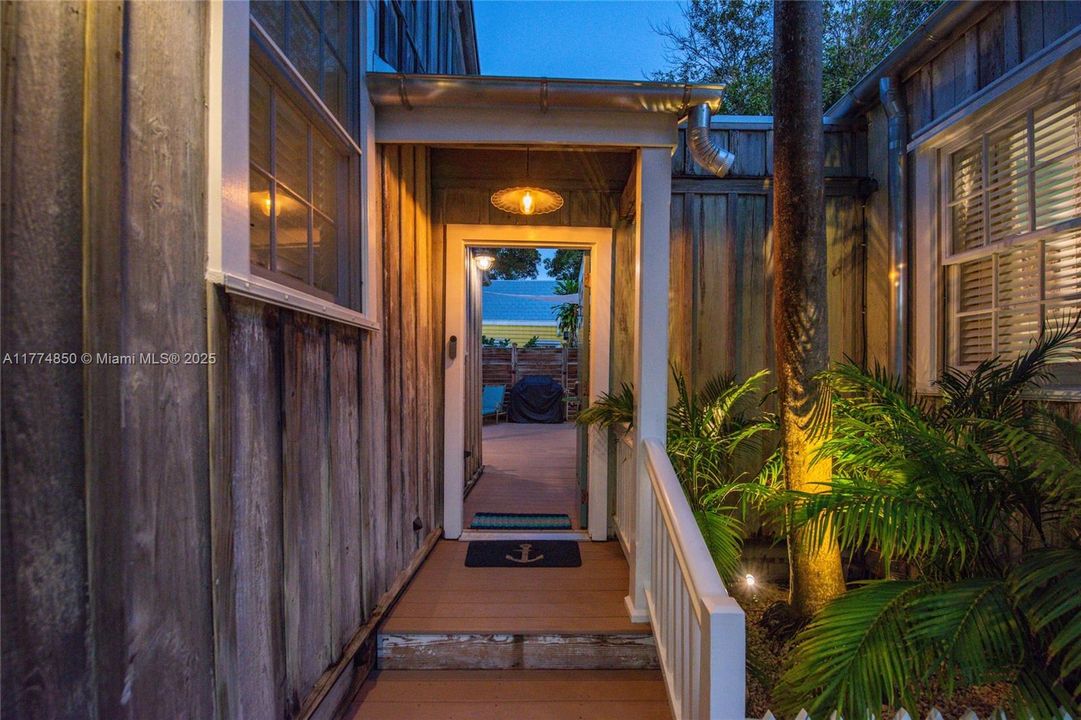 Separate entrance to pool area