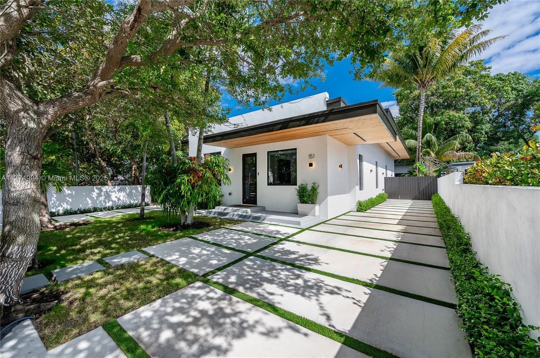 Main House Entrance With 4 Car Driveway