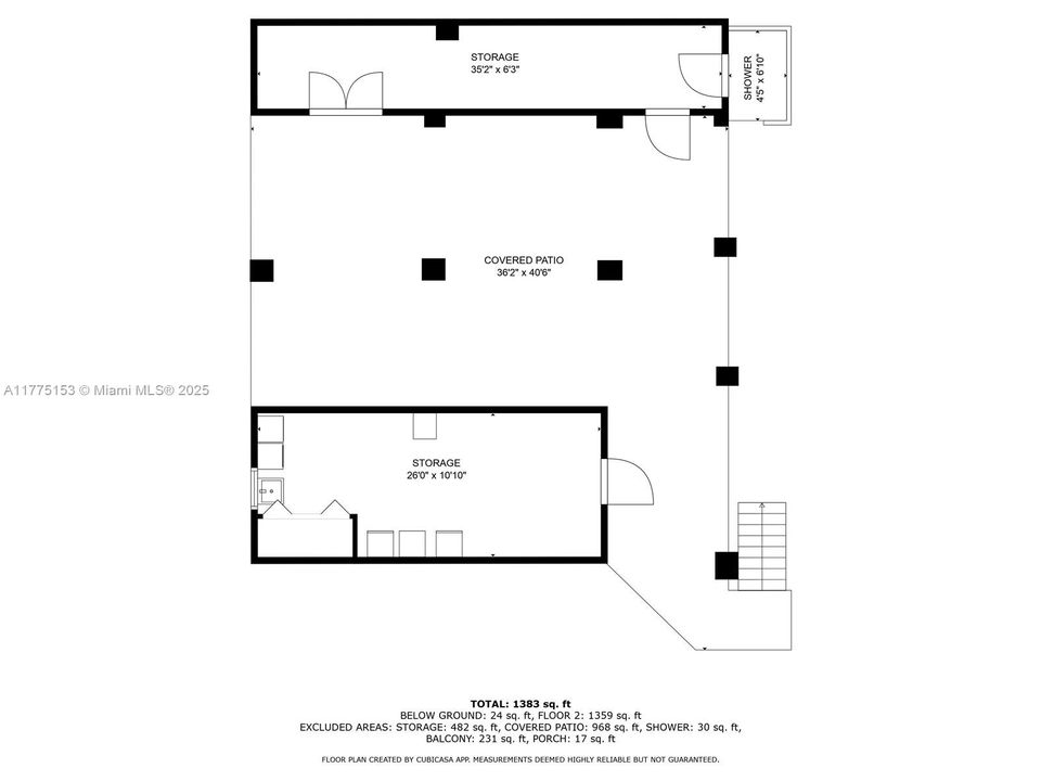 MEASUREMENTS DEEMED HIGHLY RELIABLE BUT NOT GUARANTEED.