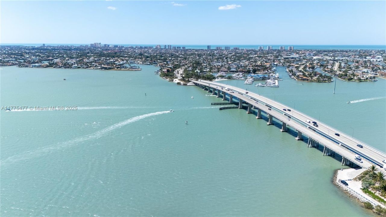 Two bridges provide road access to the island via Collier Boulevard and San Marco Road (CR 92).