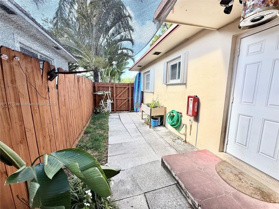 Private backyard & Exits to Parking spots